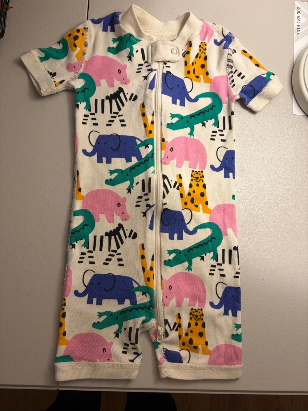 Hanna Andersson 2T Organic Cotton Animal Print Romper 2-Way Zip
